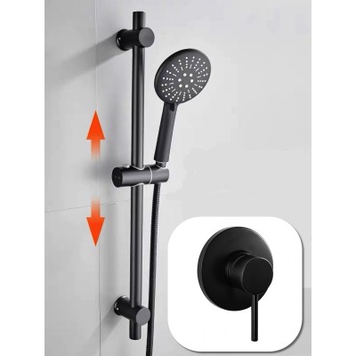 Shower Slide Combo Mains Pressure 6099 Black Set