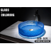 Modern Crystal Basin Wash Glass Sink - Blue