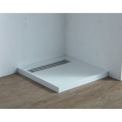 Shower Tray High Flow Waste & Stainless Steel Grate Cover Square 1000x1000MM