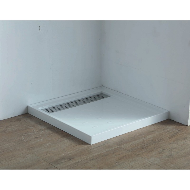 Shower Tray High Flow Waste & Stainless Steel Grate Cover 1000x1000mm