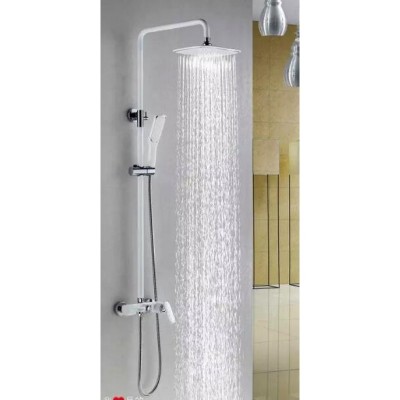 Shower Mixer and Shower Slide Combination MW01 Chrome and White