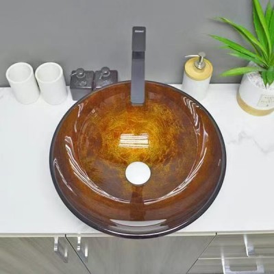 KZ05 BROWN GLASS BASIN