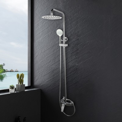 8 inch Round - NZHSS2153  - Twin Shower Set - Chrome