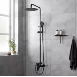 8 inch Round - NZHSS2153 - Twin Shower Set - Matt Black 