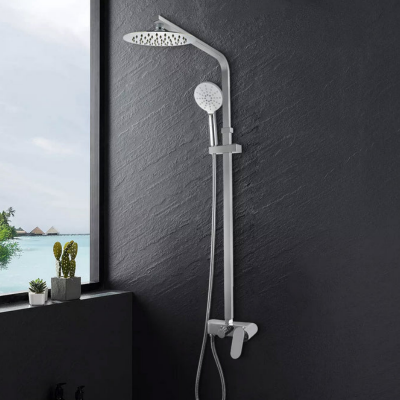 8 inch Round - NZHSS2154 - Twin Shower Set - Chrome