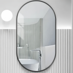 Mirror Oval Series With Black Aluminum Frame 400x900mm 