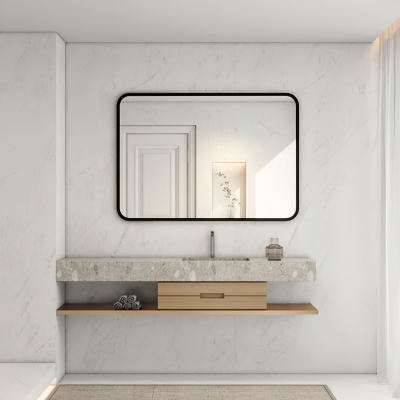 Mirror Rectangle Series With Black Aluminum Frame 1200x800mm