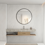 Mirror Round Series With Black Aluminum Frame 600x600mm