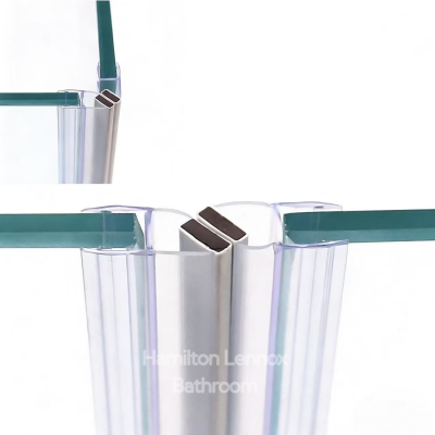 Shower Door Seal Magnetic Strip - 6mm Glass - 90° or Curved double sliding door