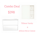 Combo Deal - 700mm Wall Hung Vanity + 600mm Mirror Cabinet 