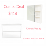 Combo Deal - 700mm Wall Hung Vanity + 700mm Mirror Cabinet 