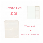 Combo Deal - 700mm Free Standing Vanity + 600mm Mirror Cabinet 