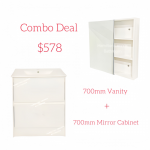 Combo Deal - 700mm Free Standing Vanity + 700mm Mirror Cabinet 