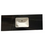 Vanity Top - 1500mm Black Sintered Stone Top with Single Basin