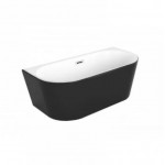 Freestanding 1700x800x580mm Back To Wall  Acrylic Apron Black Bath Tub