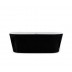 Freestanding 1700x800x580mm Back To Wall  Acrylic Apron Black Bath Tub