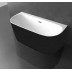 Freestanding 1700x800x580mm Back To Wall  Acrylic Apron Black Bath Tub