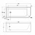 Freestanding Bathtub - Left Corner - 1700x750x610mm - NZHBT728-1700L - White 