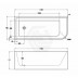 Corner Bathtub 1700x750x610mm Left Corner Back to Wall Acrylic White Bath Tub