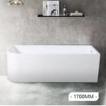 Corner Bathtub 1700x750x610mm Right Corner Back to Wall Acrylic White Bath Tub