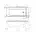 Corner Bathtub 1700x750x610mm Right Corner Back to Wall Acrylic White Bath Tub