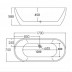 Freestanding 1700x750x580mm Oval Bathtub Acrylic Apron White Bath Tub