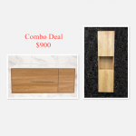 1200mm Wall Hung Vanity with Wall Hung Side Cabinet Combo Deal