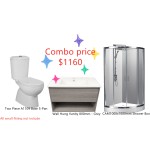 Bathroom Combo - 1000mm shower box and vanity with toilet