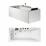 Bath Tub Carona Series 1700x750x550mm Acrylic Straight Single Square Ended