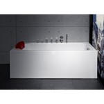 Bath Tub Carona Series 1700x750x550mm Acrylic Straight Single Square Ended