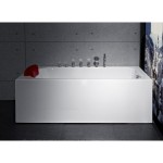 Bath Tub Carona Series 1700x750x550mm Acrylic Straight Single Square Ended