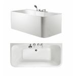 Bath Tub Carona Series 1700x780x620mm Acrylic Straight Single Square Ended 