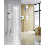 Shower Mixer With Diverter & Overhead - Hola Series Chrom And White Colour MW01